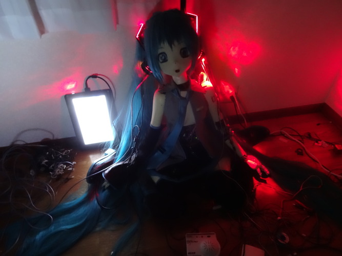 等身大初音ミクHRI-2@暗闇(゜Д゜)