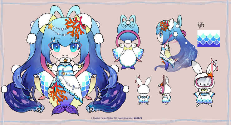 雪ミク衣装2202 海の歌姫の物語
