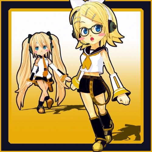 3Dで鏡音リン。