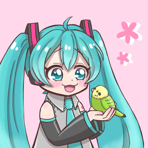 セキセイインコとミク