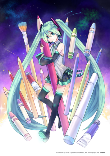 【スマホ】初音ミクの塗り絵