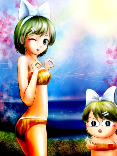 リンちゃんと海!