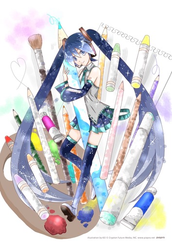 【スマホ】初音ミクの塗り絵