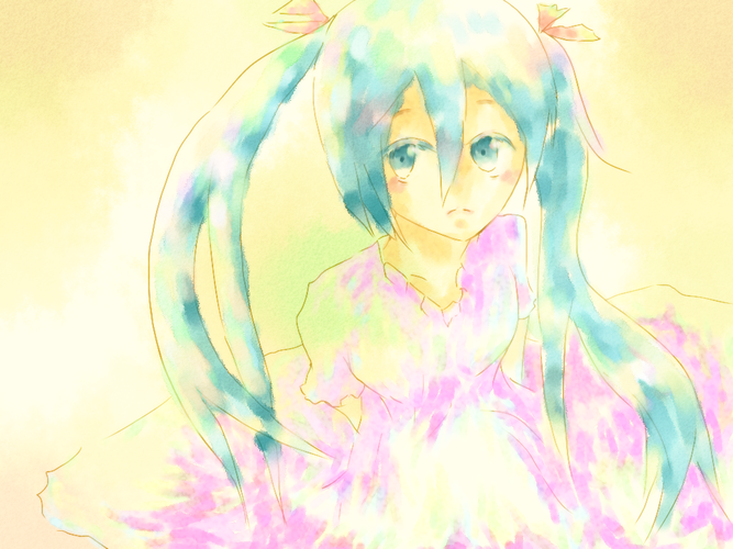 水彩風に修行中!初音ミク
