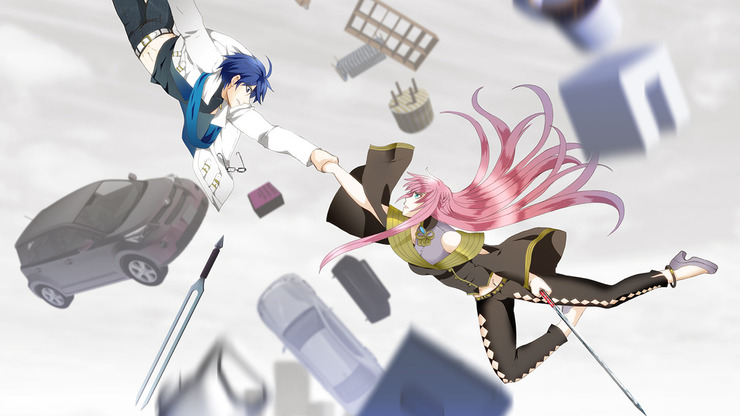 落ちるルカとKAITO