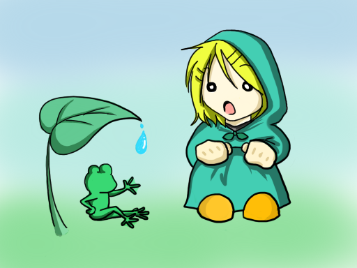 雨とカエルと。