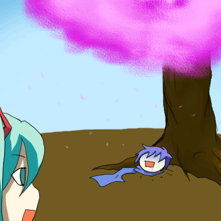 桜の木の下で