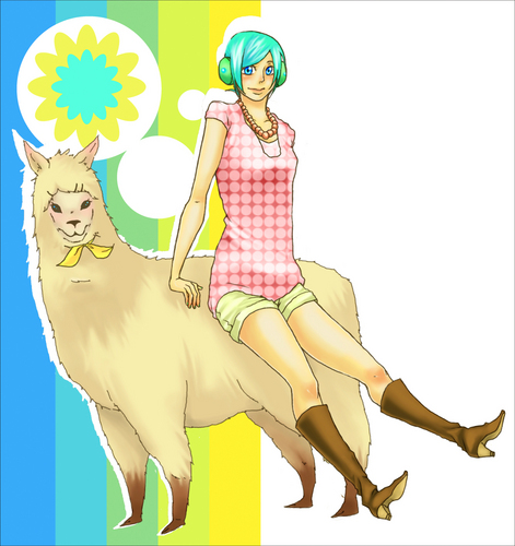 ミクちゃんとリンちゃんアルパカ