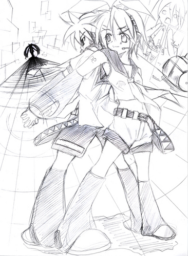 鏡音リンレン初描き