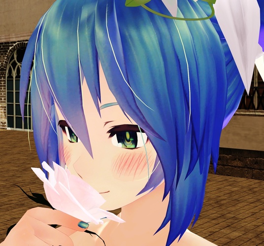 ミクさんと一輪の薔薇、白(いつもの色合いで・・・)