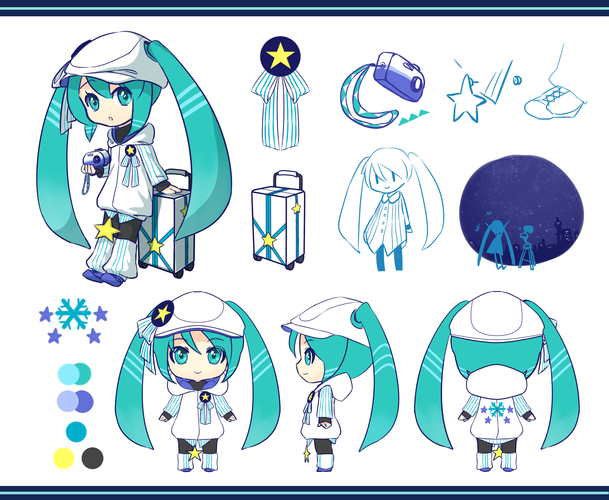 2017-雪ミク衣装-星空撮影