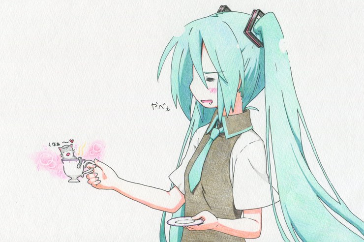 ティーカップにネコ