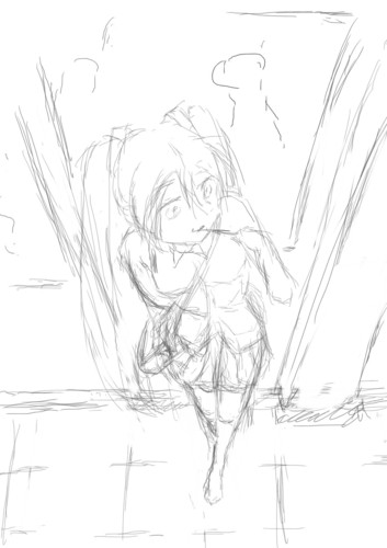 も~遅いな~(ラフ)
