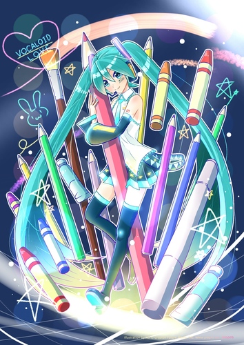 【スマホ】ミクちゃんのぬり絵!