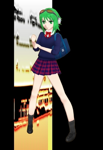 【MikuMikuDance】 Megpoid(メグッポイド) GUMI制服版 PMDデータ