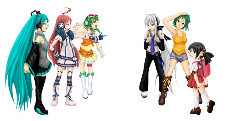 ミク&ミキ&GUMI&ソニカ&ハク+ユキ