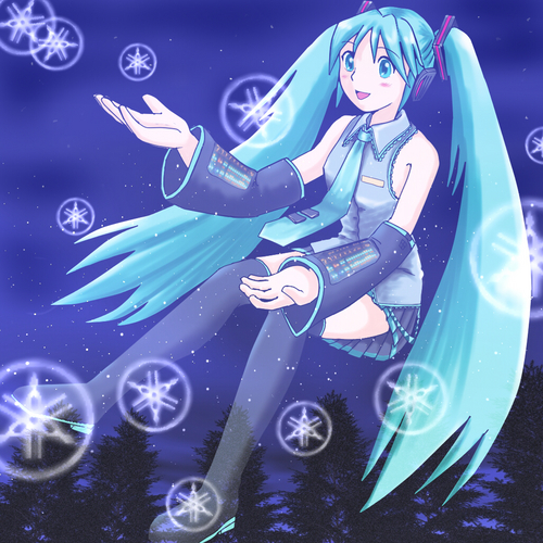 星空と雪