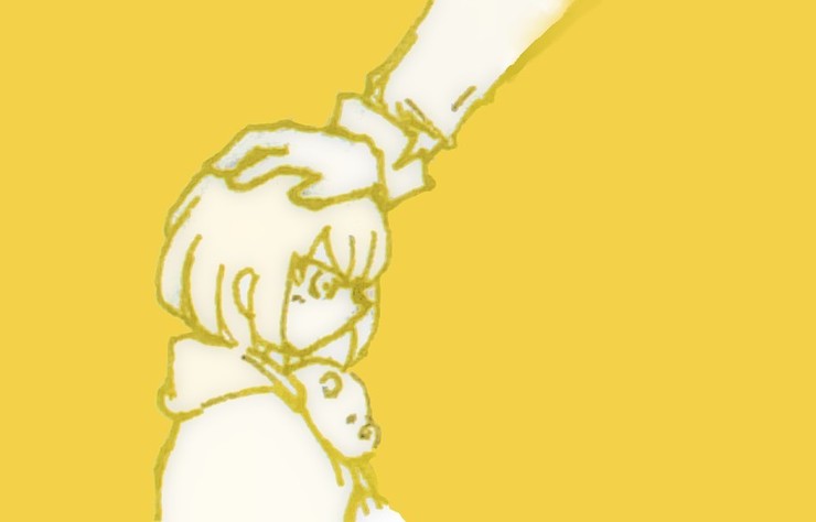 撫でる