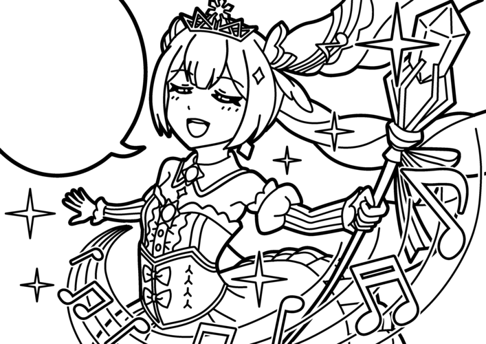 雪ミク2019塗り絵