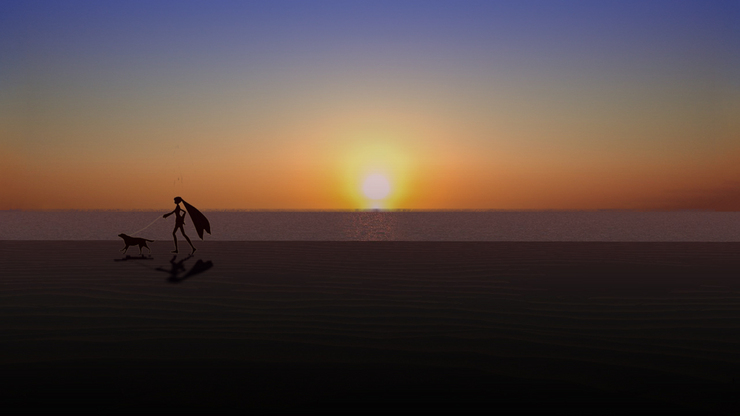 夕方の海岸
