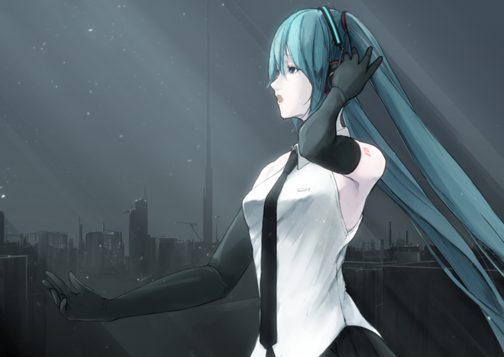 There are no humans in this city anymore, but I sing.