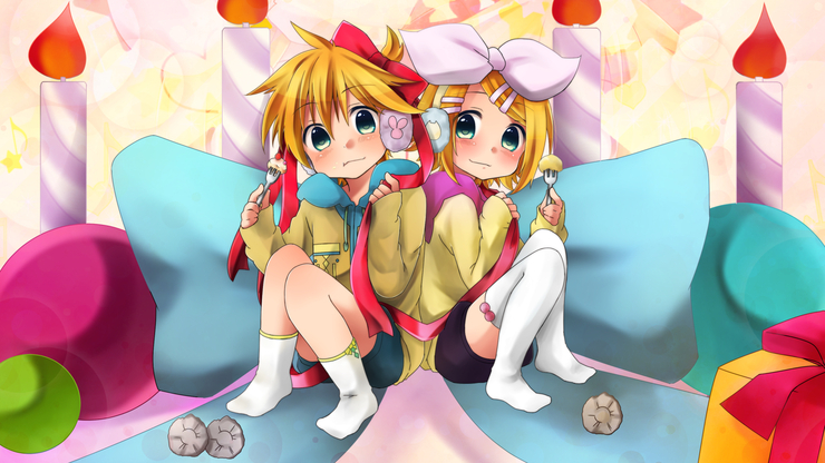 鏡音おめでとで描いたのです。