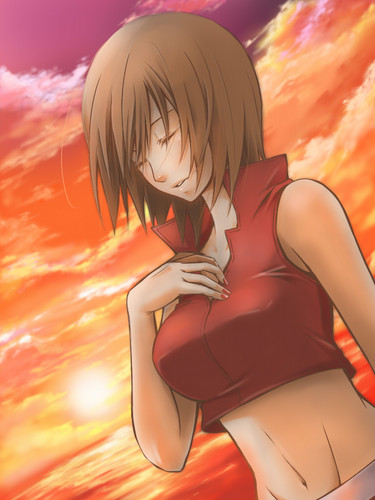 夕焼けと姉さん