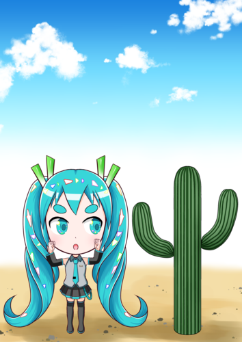 ミクさんと弁慶柱