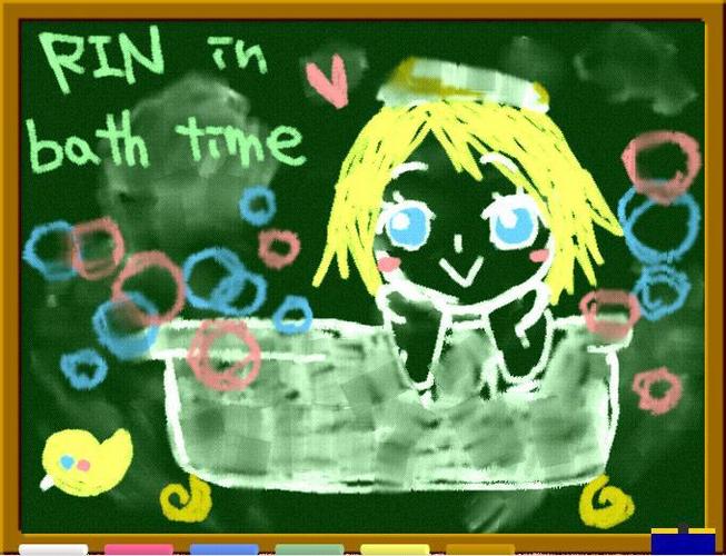 黒板で リン in bath time