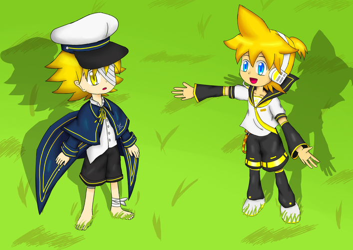 Len and Oliver in Grassland