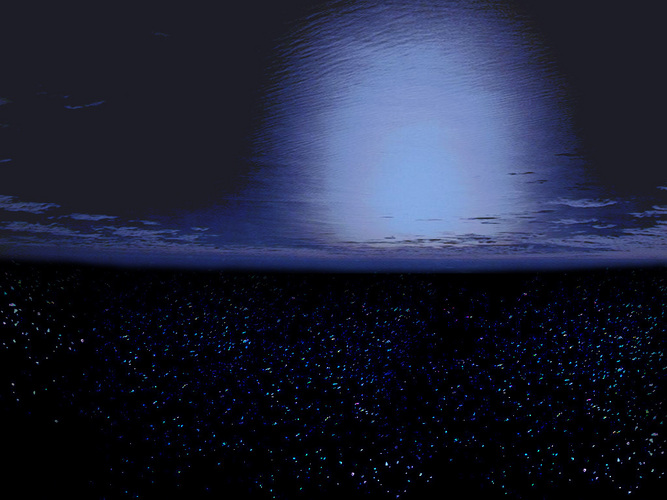 星と水平線