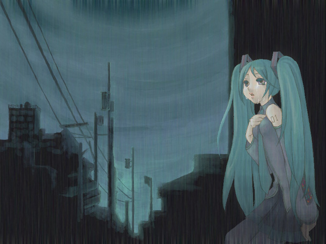 雨空の下で