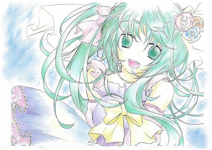 塗らせていただきました!ミク線画byゆきさん