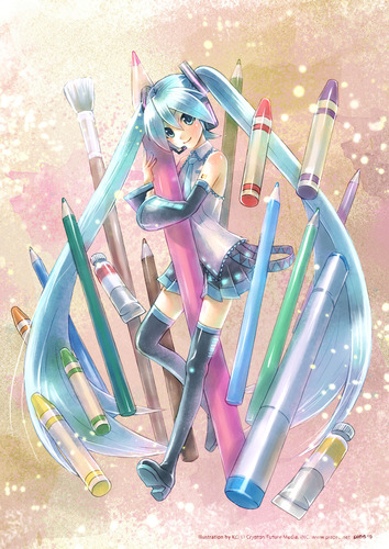 【パソコン】ミクの塗り絵「光と彩」