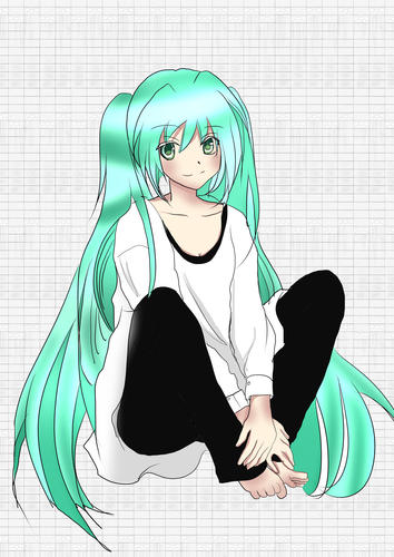 彼シャツ&ズボン 初音ミク