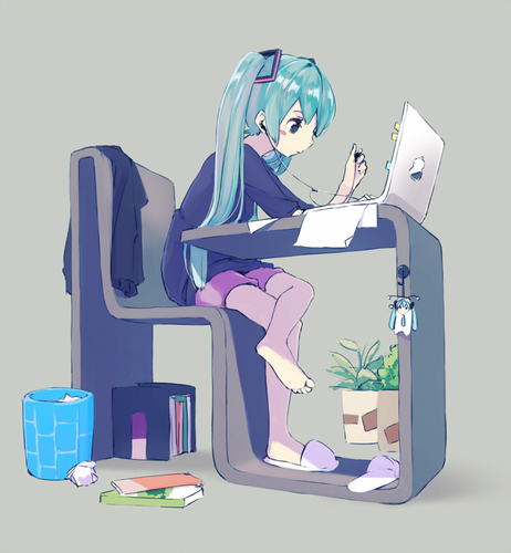 作業中のミクさん