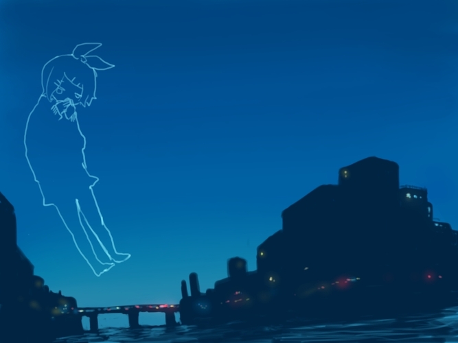 夜になりかけた透明少女