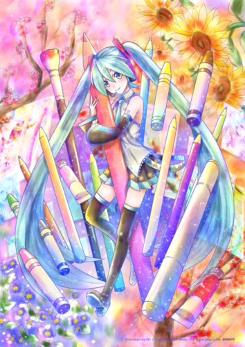 【スマホ】初音ミクの塗り絵