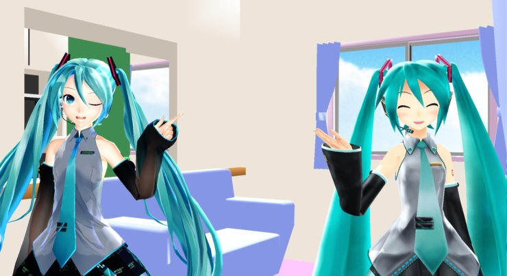 V2ミクさんとV3ミクさん