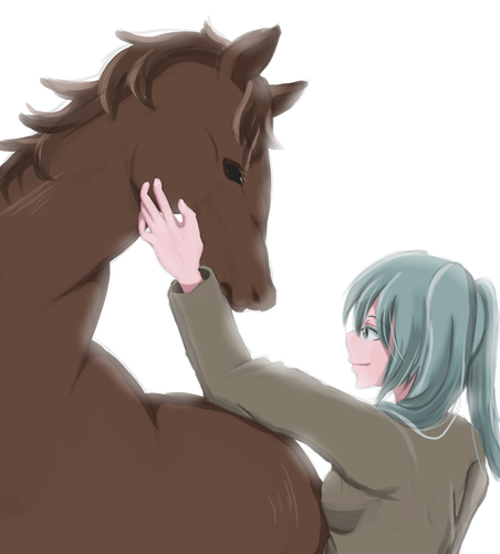 ミクと馬