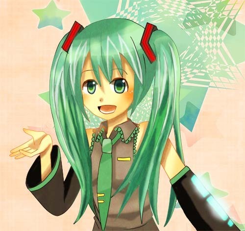 ミクちゃん。アイコンにでもお使いいただけたら嬉しいです