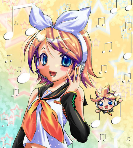 リンちゃんと ぷちレンくん