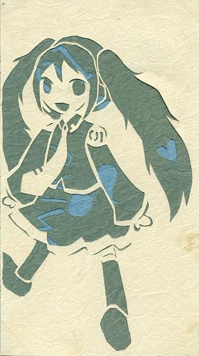 ミクを切ってみた。【切り絵】