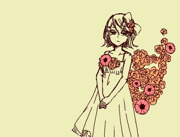 お花とリンちゃん
