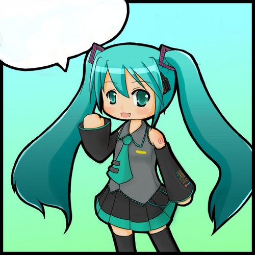 吹き出し付きミク