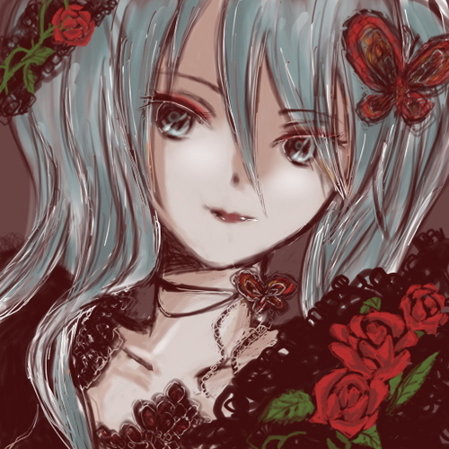 窓枠の薔薇