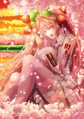 桜ミク弘前コラボ絵。