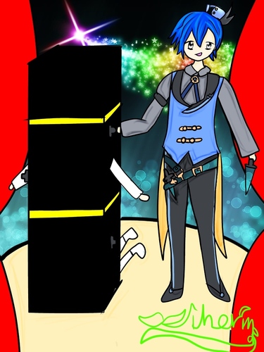 人が入っている箱にナイフを刺すKAITO