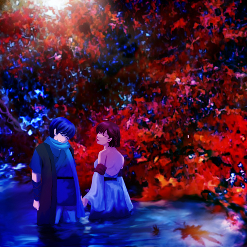 水面と紅葉