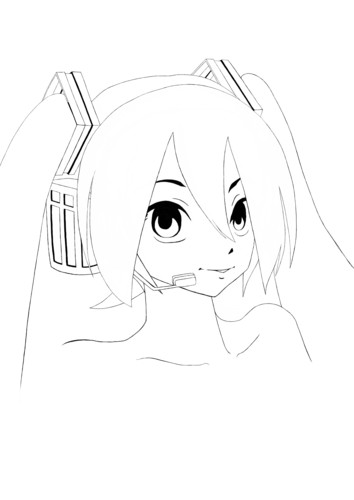 ミクさん(線画)